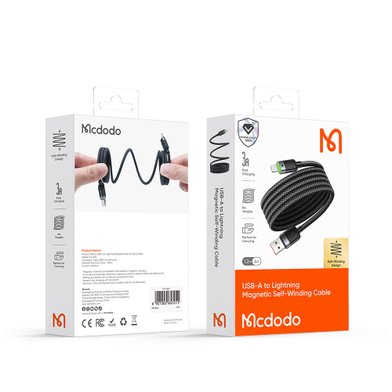 Кабель MCDODO CA-6000 Magnetic Self-Winding A to L 1.2m / Кабели / Переходники mcdodo + №12112