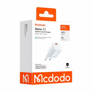 СЗУ MCDODO CH-0080/0081 Mini GaN Charger 30W 1C / Администрирование + №12124