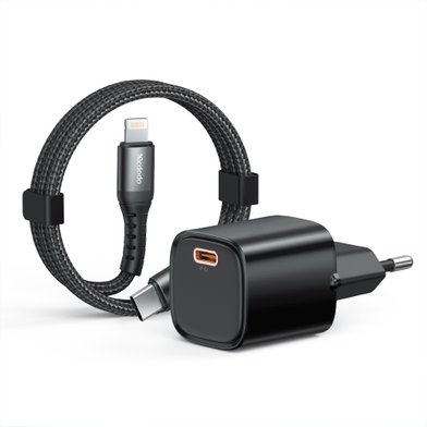 СЗУ MCDODO CH-0085 Mini GaN Charger 30W 1C with C to L Cable 1m / Зарядные устройства mcdodo + №12191