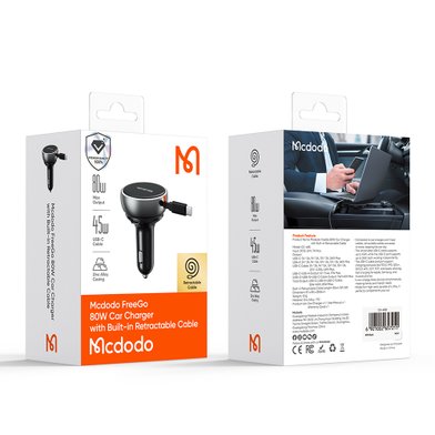 AЗУ MCDODO CC-4850 Car Charger 80cm retractable USB-C Cable 80W 1A / Всё для автомобилей mcdodo + №12194