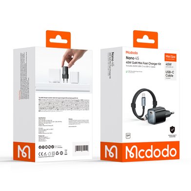 СЗУ MCDODO CH-4433 Charger(EU) +C to C cable 1.2m 45W 1C / Администрирование + №12351