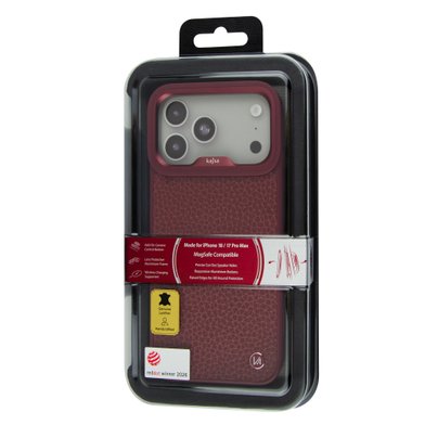 Kajsa Genuine Leather Togo Litchi Pattern Case iPhone 17 Pro Max/18 Pro Max / apple-iphone-iphone 18 pro max + №12525