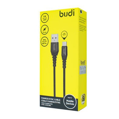 M8J191T-BLK (DC191T10B) - Type C to USB Charge/Faster,zinc alloy metal 1м / Кабели / Переходники budi + №3054