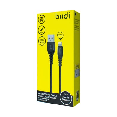 M8J191L-BLK (DC191L10B) - Lighting to USB Charge/Faster,zinc alloy metal 1м / Кабели / Переходники budi + №3093