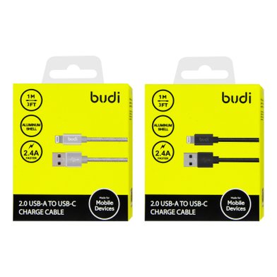 M8J180 - USB-кабель Budi Lightning in cloth 1m / Кабели / Переходники budi + №3104