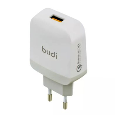 M8J940QE(AC940QEW) - Home Charger Budi 1 USB 3.6A with QC3.0 EU plug / Зарядные устройства budi + №3035