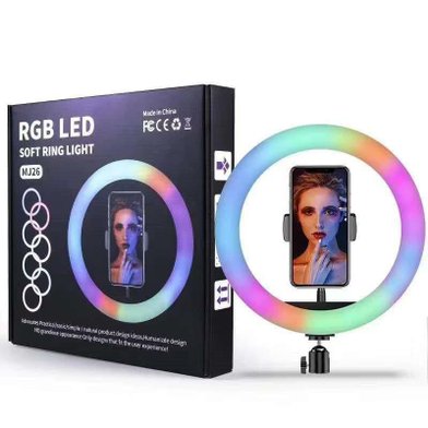 Кольцевая лампа Ring Light RGB LED MJ-26 26 см / Освітлення + №4930