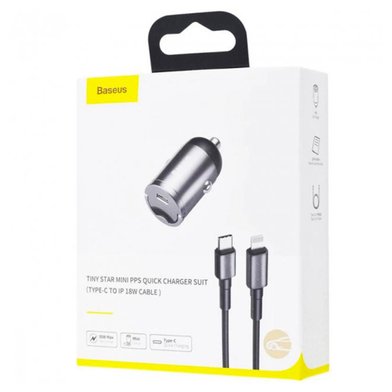TZVCHX-0G - Baseus Tiny Star Mini PPS quick charger suit (Type-C to IP 18W Cable 1m) / Baseus + №3340