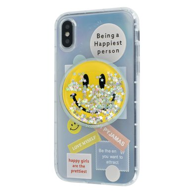 TPU Gradient Smile Popsockets Case Apple Iphone X/Xs / TPU Gradient Smile Popsockets + №1150