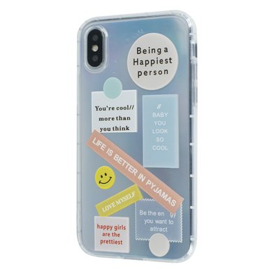 TPU Gradient Smile Popsockets Case Apple Iphone X/Xs / TPU Gradient Smile Popsockets + №1150