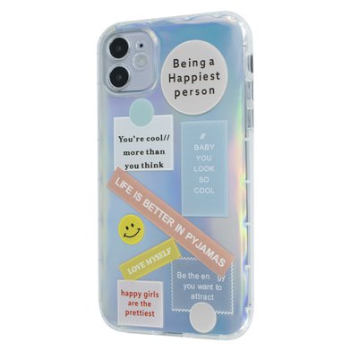 TPU Gradient Smile Popsockets Case Apple Iphone 11 / TPU Gradient Smile Popsockets + №1149
