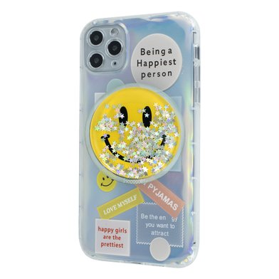 TPU Gradient Smile Popsockets Case Apple Iphone 11 Pro Max / TPU Gradient Smile Popsockets + №1142