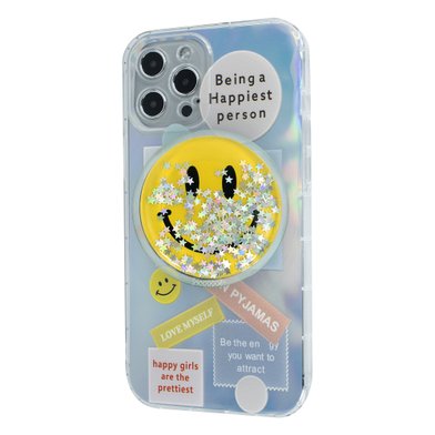 TPU Gradient Smile Popsockets Case Apple Iphone 12 Pro Max / TPU Gradient Smile Popsockets + №1145