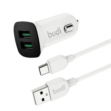 CC631T - Budi Car Charger 12W 2.4A + Cable Type-C / Всё для автомобилей budi + №6711