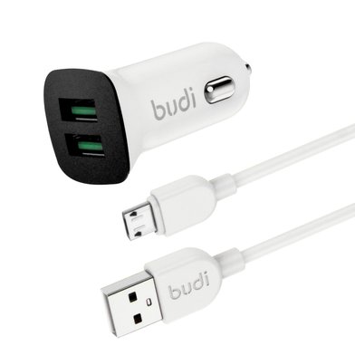 CC631M - Budi Car Charger 12W 2.4A + Cable Micro / Всё для автомобилей budi + №6710