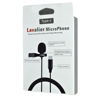 Микрофон мини с кабелем Type-C JH-042 / Аудио + №503