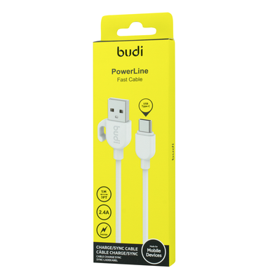 DC227T10W 1m 2.4A Type-C USB Cable / Кабели / Переходники budi + №3068