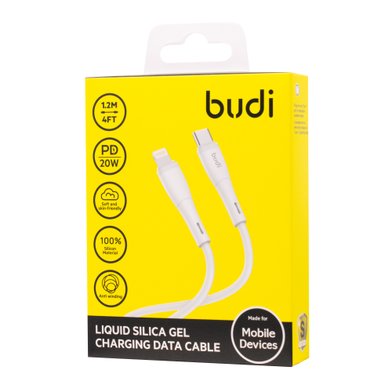 DC237TL12W - Budi Liquid Silica Gel Cable Type C to Lightning 1.2m 20W / Кабели / Переходники budi + №7907
