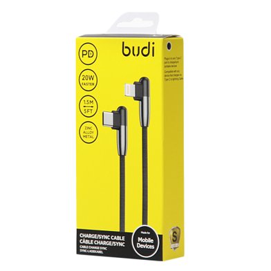 DC199TL Budi Type -  C to lightning cable 1,5m 20W / Кабели / Переходники budi + №8471