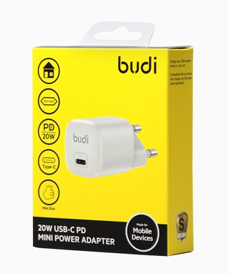 AC017EW - Budi Home Charger PD20W, Type - C / Зарядные устройства budi + №8476