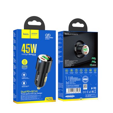 АЗУ Hoco NZ6 PD45W 3-port(2C1A) car charger / Администрирование + №8785