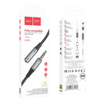 Аудио кабель Hoco UPA20 3.5 audio extension cable male to female(L=2M) / Кабели / Переходники hoco + №8839