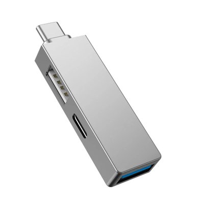 WIWU Переходник T02 Pro (Type-C to USB-A 3.0 | USB-A 2.0 | USB-C) / Кабели / Переходники wiwu + №9047