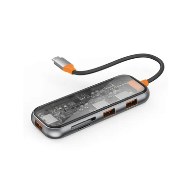 WIWU Адаптер CB005 Cyber HUB 5 in 1 USB-C to USB3 x 3 / SD / Micro SD / Кабели / Переходники wiwu + №9103