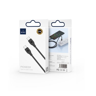 WIWU Кабель Wi-C002 C-C Pioneer Series cable USB C to USB C 67W / Кабели / Переходники wiwu + №9750