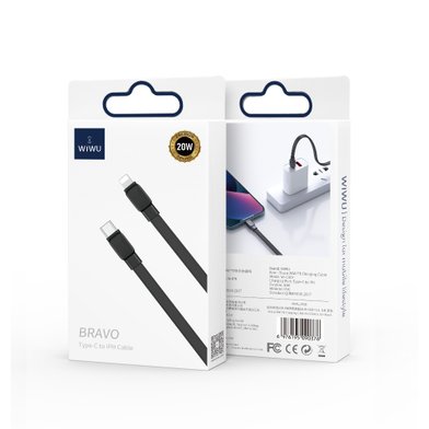 WIWU Кабель Wi-C004 C-L Bravo Series Fast Charging USB C to Lighting 20W / Кабели / Переходники wiwu + №9754