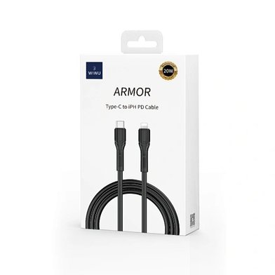 WIWU Кабель Wi-C005 C-L Armor Series High Elastic TPE Fast Charging USB C to Lighting / Кабели / Переходники wiwu + №9756