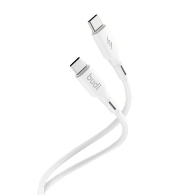 DC256TT10W - Budi USB Cable Type-C to Type-C Liquid Silica Gel PD 65W 1m / Кабели / Переходники budi + №9951