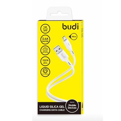 DC256M10W -  Budi USB-A to Micro Cable Liquid Silica Gel 3A 1m / Новые поступления + №9955