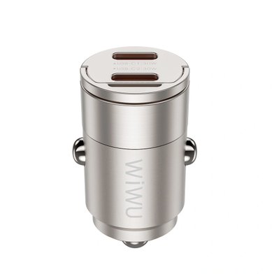 WIWU Автомобильное зарядное устройство Wi-QC029 Nano Series 30W Fast Car Charger USC-C+USB-C / Всё для автомобилей wiwu + №10357