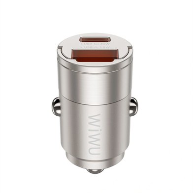 WIWU Автомобильное зарядное устройство Wi-QC028 Nano Series 30W Fast Car Charger USC-A+USB-C / Всё для автомобилей wiwu + №10356
