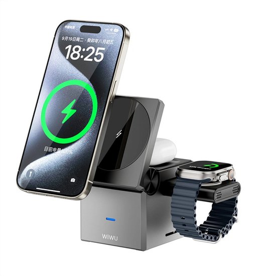 WiWU БЗУ Wi-W030 Small Aquare 3 in 1 Cableless charger