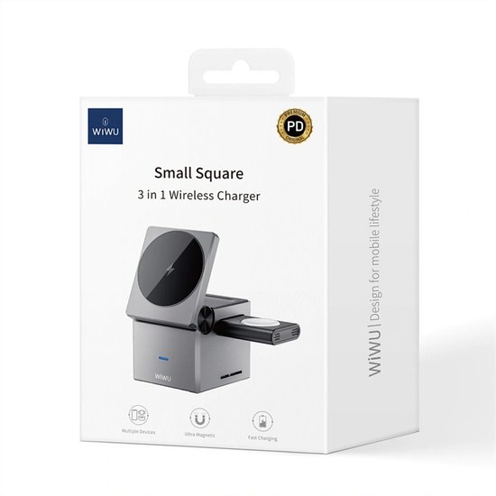 WiWU БЗУ Wi-W030 Small Aquare 3 in 1 Cableless charger