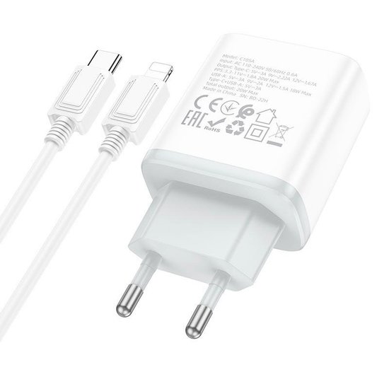 МЗП Hoco C105A Stage  PD20W+QC3.0 (Type-C to iP)