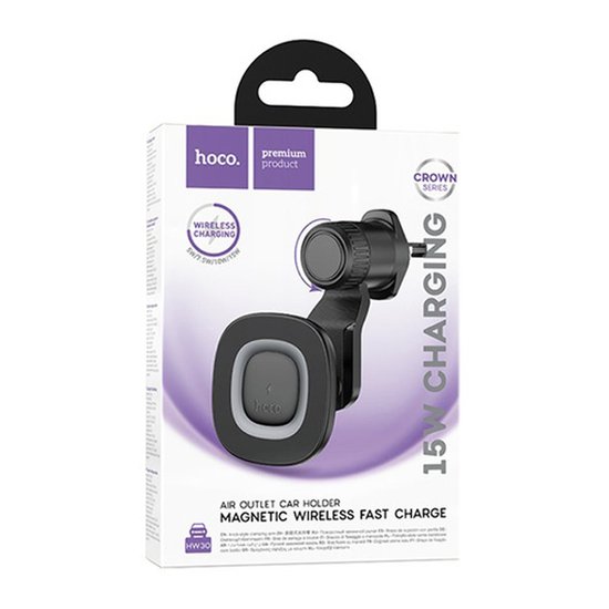 Автодержатель Hoco HW30 Crown magnetic wireless (air outlet)