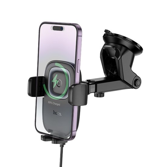 Автотримач Hoco HW32 Crown push-type wireless (center console)
