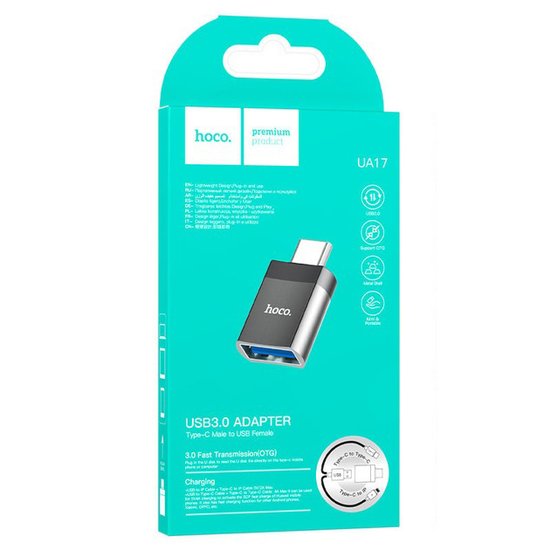 Адаптер Hoco UA17 Type-C male to USB female USB3.0