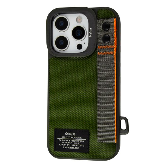 Kajsa Military Collection Straps back case for iPhone 16 Pro Max