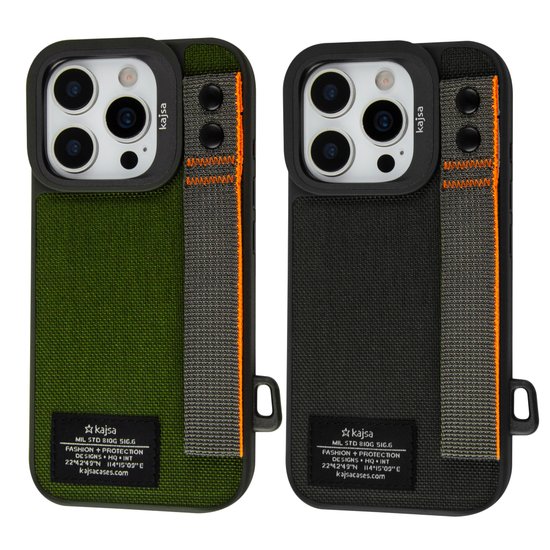 Kajsa Military Collection Straps back case for iPhone 16 Pro Max