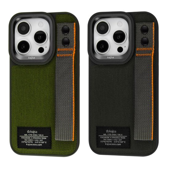 Kajsa Military Collection Straps back case for iPhone 15 Pro Max