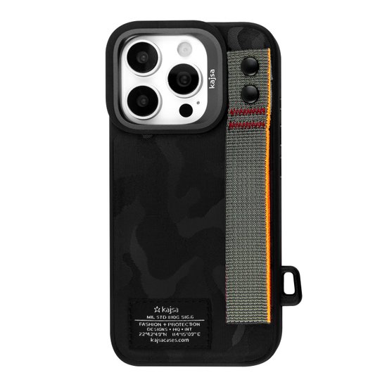 Kajsa Outdoor Collection Camo Satin Straps back case for iPhone 16 Pro Max