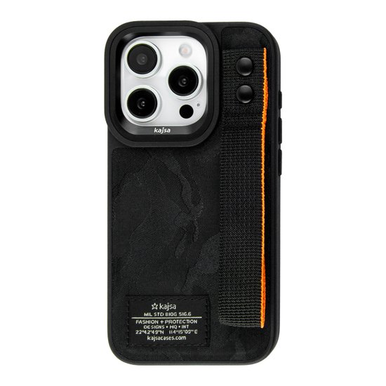 Kajsa Outdoor Collection Camo Satin Straps back case for iPhone 15 Pro Max