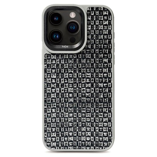 Kajsa Glamorous Collection Woven Pattern back case for iPhone 15 Pro
