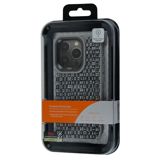Kajsa Glamorous Collection Woven Pattern back case for iPhone 15 Pro