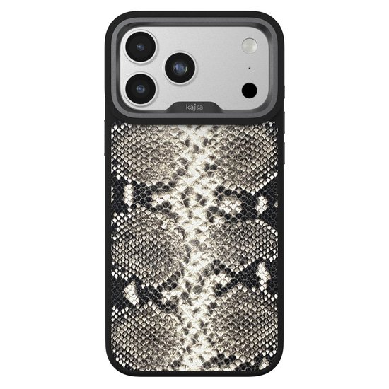 Kajsa Glamorous Collection Genuine Leather Snake Pattern Case iPhone 17 Pro Max