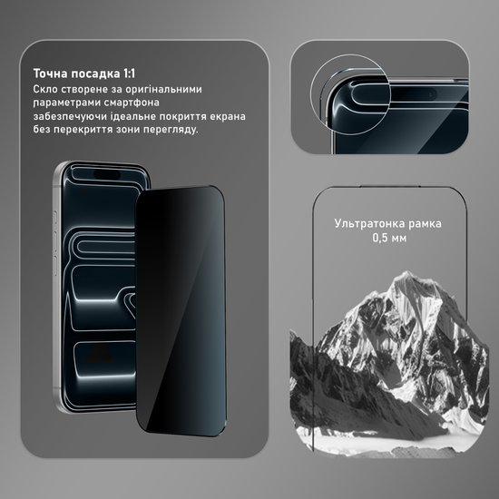Захисне скло FIBRA Privacy Glass iPhone 15 Pro Max